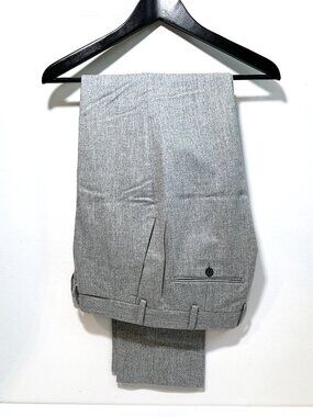 Suitsupply Brescia Light Grey Wool Flannel Pants – Tapered Fit – Size 34 (EU 50)